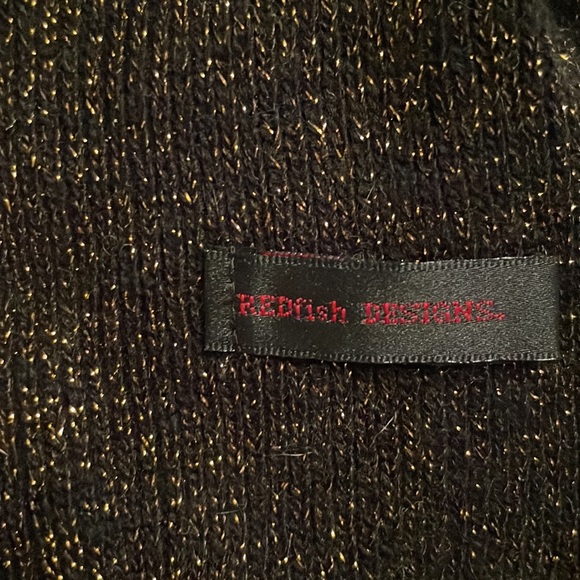 Redfish Designs Accessories - 76 inch length redfish designs scarf black gold shimmer sparkle scarf